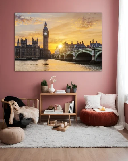 Londra la apus - Big Ben și Tamisa