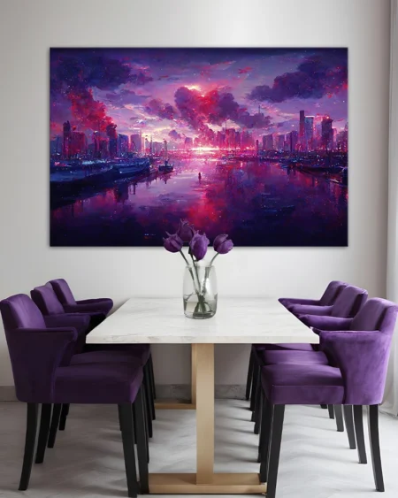 Cyberpunk city at night