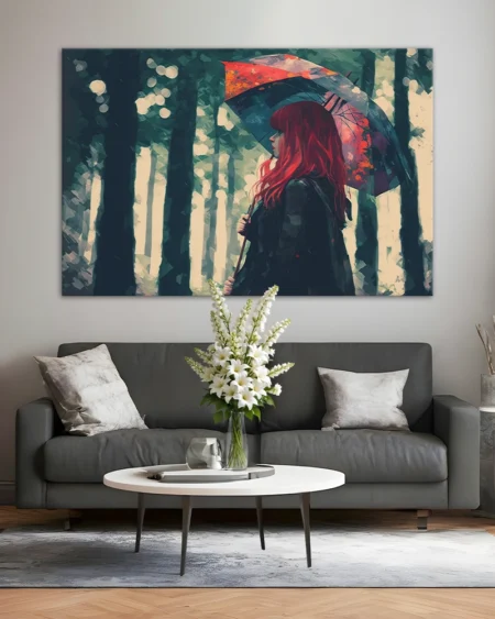 Дождь из цветов в лесу