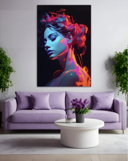 Tânără învăluită în spectacolul culorilor