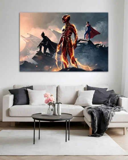 Flash, Batman, and Superman