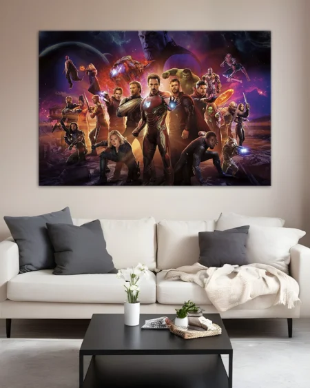 Avengers: Iron Man, Captain America, Thor, Hulk, Black Widow, Hawkeye, Thanos