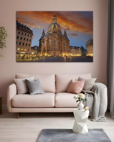 Biserica Frauenkirche Dresda în amurg