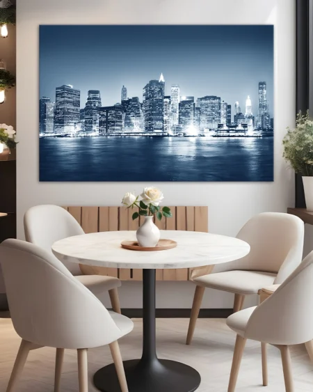 The Lights of New York City in Blue