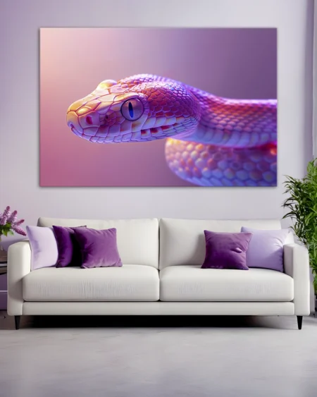 The elegance of a snake in iridescent hues