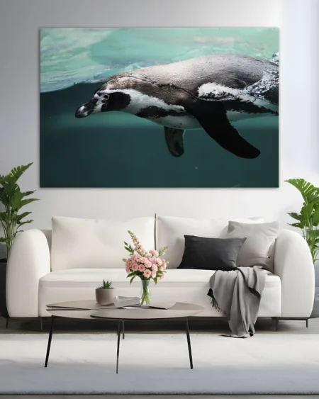 Grația pinguinului în adâncurile albastre ale oceanului