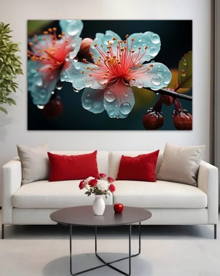 Eleganță în picături - Floare macro pentru un decor impresionant